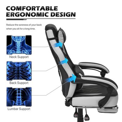 Silla de juegos de cuero de PU de estilo de carreras de color personalizado con funcionalidad giratoria