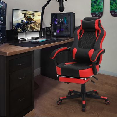 Moderna silla de juegos de computadora ergonómica estilo de carreras silla de cuero PU juegos de 40.79 libras