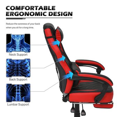 Moderna silla de juegos de computadora ergonómica estilo de carreras silla de cuero PU juegos de 40.79 libras