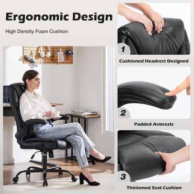 Silla de oficina ejecutiva ajustable de diseño moderno con reposabrazos y soporte lumbar