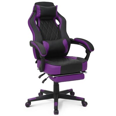 Silla de juego de cuero de estilo de carreras de PU Material de asiento de espuma de diseño ergonómico de ALINUNU