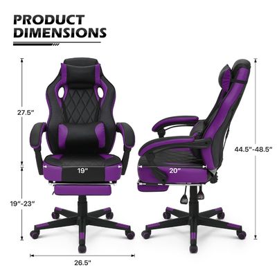 Silla de juego de cuero de estilo de carreras de PU Material de asiento de espuma de diseño ergonómico de ALINUNU