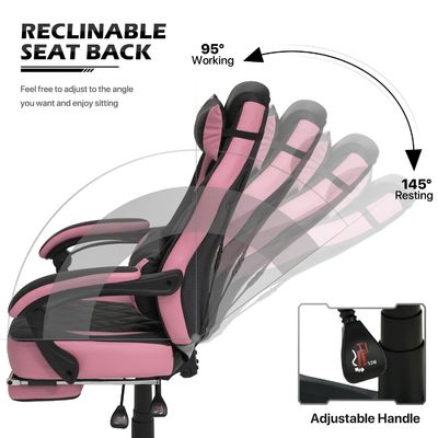 Silla de juegos de cuero PU de estilo de carreras ALINUNU con color personalizado y diseño ergonómico