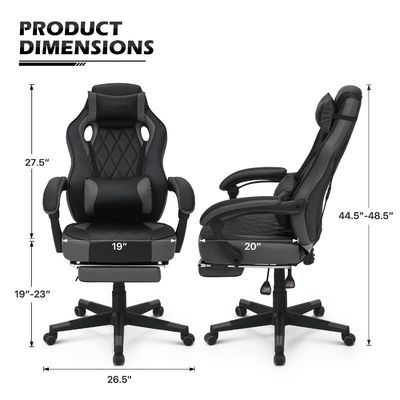 Silla giratoria ALINUNU PU Silla de juego de cuero con 360 giratorios / ajuste de altura / reclinación