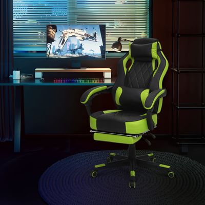 ALINUNU Estilo de carreras silla de juegos de PU silla de ordenador ergonómica con diseño moderno