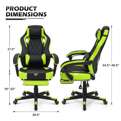 ALINUNU Estilo de carreras silla de juegos de PU silla de ordenador ergonómica con diseño moderno