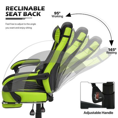 ALINUNU Estilo de carreras silla de juegos de PU silla de ordenador ergonómica con diseño moderno