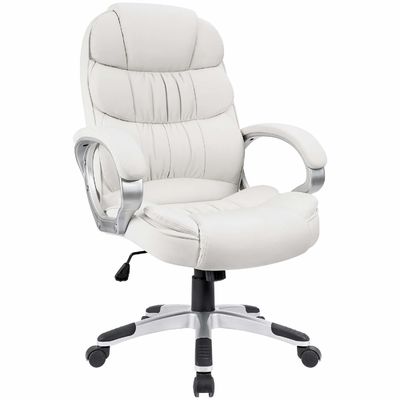 36.3lb Silla de escritorio de computadora con respaldos de brazo tapizados y altura ajustable