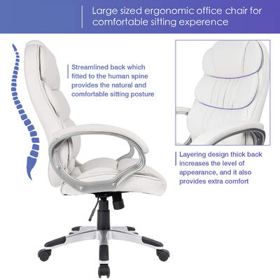 36.3lb Silla de escritorio de computadora con respaldos de brazo tapizados y altura ajustable