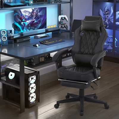 Obtenga la última silla de juego en ALINUNU Racing Style cuero de PU con altura ajustable
