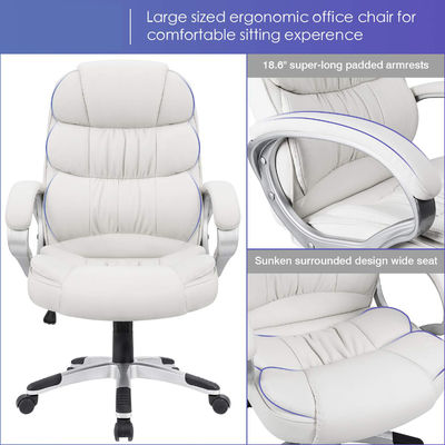 36.3lb Silla de escritorio de computadora con respaldos de brazo tapizados y altura ajustable