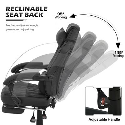 Obtenga la última silla de juego en ALINUNU Racing Style cuero de PU con altura ajustable