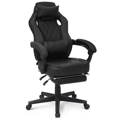 La silla de juegos de PU de ALINUNU es ergonómica y ajustable para largas sesiones de juego.