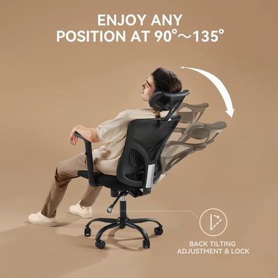 Silla de oficina de diseño moderno con respaldo de brazo ajustable y soporte lumbar