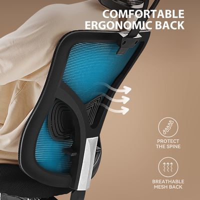 Silla de oficina de diseño moderno con respaldo de brazo ajustable y soporte lumbar