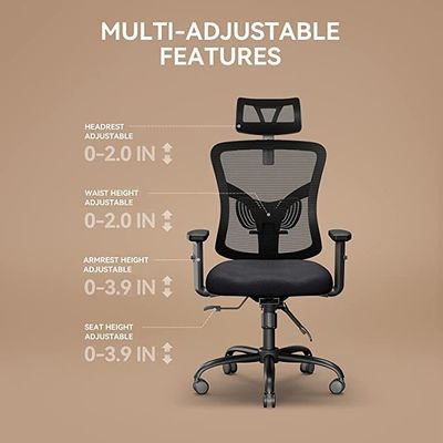 Silla de oficina de diseño moderno con respaldo de brazo ajustable y soporte lumbar