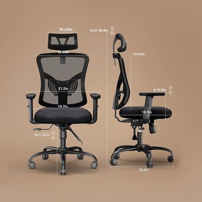 Silla de oficina de diseño moderno con respaldo de brazo ajustable y soporte lumbar