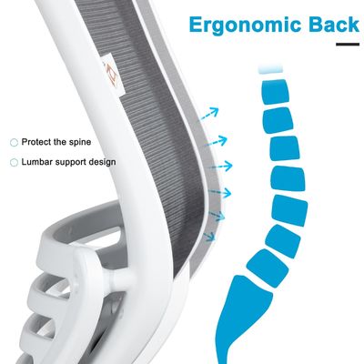 Silla informática de malla ergonómica giratoria 360 con función de ajuste de altura y soporte de cintura