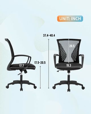 Silla de oficina de elevación directa de gas con función de soporte de cintura y peso máximo de 300 libras