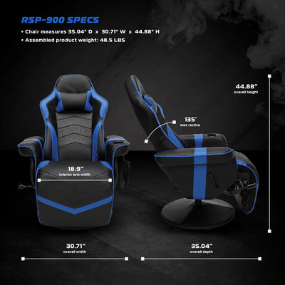 48.5 libras silla de juego con reposapiés color personalizado y características multifuncionales