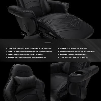Silla de juegos de computadora giratoria 360 con ajuste de altura y estilo de diseño moderno