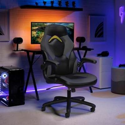 Silla de juegos de cuero estilo de carreras con respaldo alto Silla de escritorio de ordenador giratorio ergonómico 360