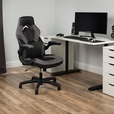 Silla de juegos de cuero estilo de carreras con respaldo alto Silla de escritorio de ordenador giratorio ergonómico 360