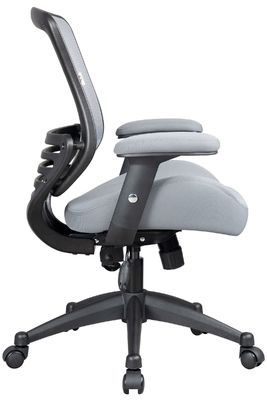 Silla de escritorio ergonómica con apoyo para el brazo y la cintura con ajuste de altura Gris