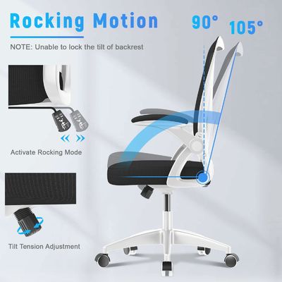 Confortable silla de computadora con brazos y soporte lumbar