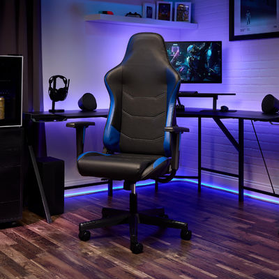 Silla de juego ergonómica cómoda con tela ajustable y reposacabezas integrados