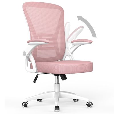 Silla de oficina de malla ajustable de altura Silla giratoria con brazos abatibles y soporte lumbar