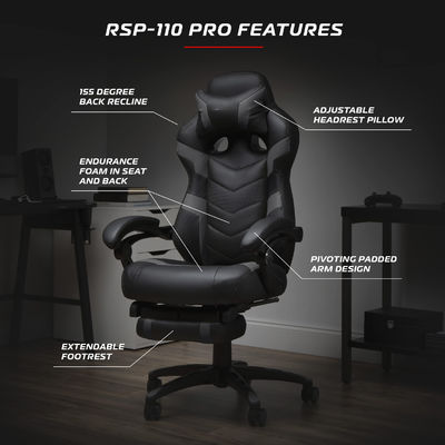 Silla de ordenador ergonómica integrada con reposacabezas y diseño moderno