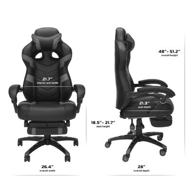 Silla de ordenador ergonómica integrada con reposacabezas y diseño moderno