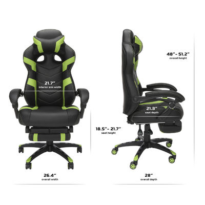 Silla de ordenador de juego ergonómica de tipo metálico de aluminio con reposacabezas integrada