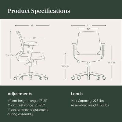 Silla de oficina de ordenador de malla giratoria 360 con reposo lumbar ajustable y reposabrazos 30 libras