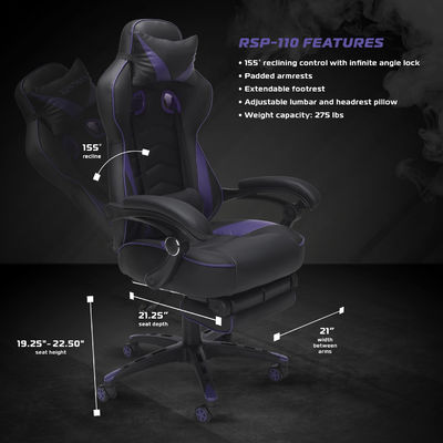Embalaje de correos Diseño moderno Ergonomía PC Silla de ordenador con reposacabezas integrada