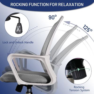 Silla de escritorio giratorio Oficina de malla silla de trabajo ergonómica espalda media para el trabajo de adultos