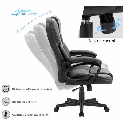 Tipo de metal silla ejecutiva de oficina de fondo ajustable silla de escritorio de gestión en casa