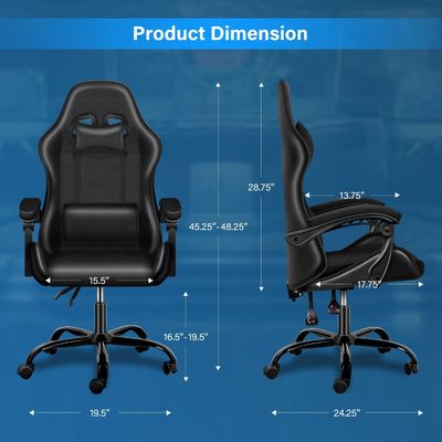 Sala de juegos de ALINUNU Cama de videojuegos de ordenador ergonómica con reposapiés y soporte lumbar