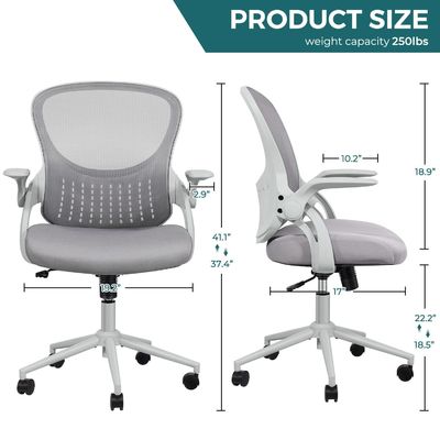 Embalaje de correos Y silla de escritorio de computadora con malla ergonómica con soporte lumbar y brazos abatibles