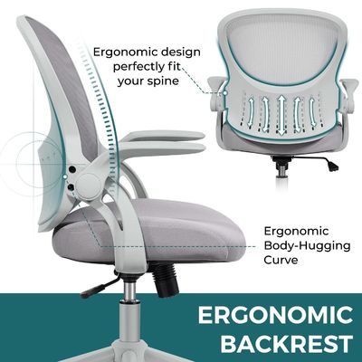 Embalaje de correos Y silla de escritorio de computadora con malla ergonómica con soporte lumbar y brazos abatibles