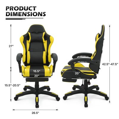 Embalaje de correos silla de juego de computadora de color personalizada con reposacabezas y soporte lumbar
