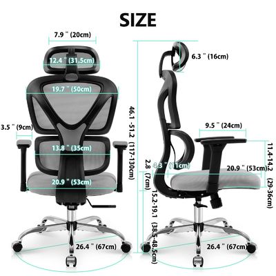 Silla de oficina ergonómica con 3 elevadores de gas y malla transpirable