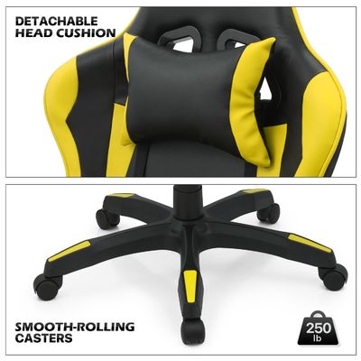 Embalaje de correos silla de juego de computadora de color personalizada con reposacabezas y soporte lumbar