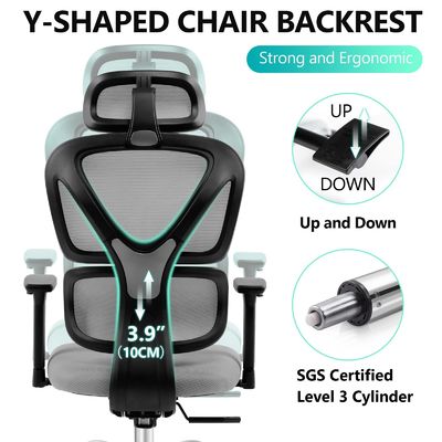 Silla de oficina ergonómica con 3 elevadores de gas y malla transpirable
