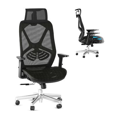 Silla de oficina ergonómica de alto respaldo con diseño de asiento dinámico estilo moderno