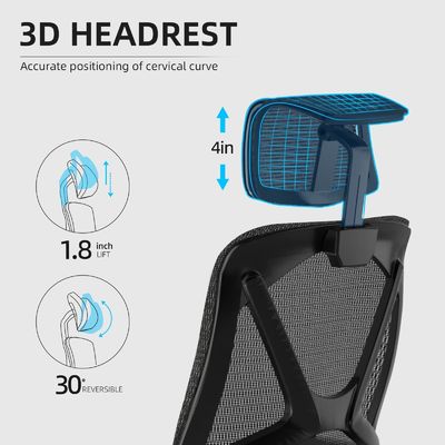 Silla de oficina ergonómica de alto respaldo con diseño de asiento dinámico estilo moderno