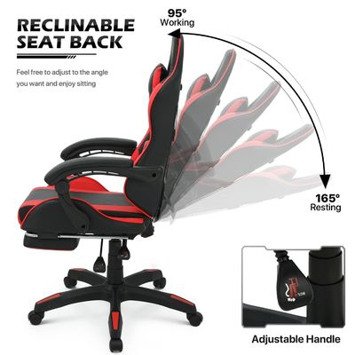 Silla de juegos de computadora de tela ergonómica ALINUNU con reposacabezas y lumbar ajustable