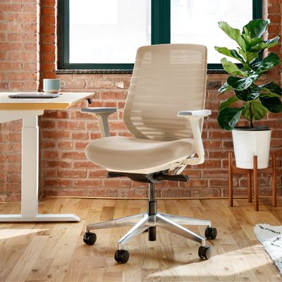 Silla de oficina con función reclinable con soporte lumbar ajustable y giratoria 360