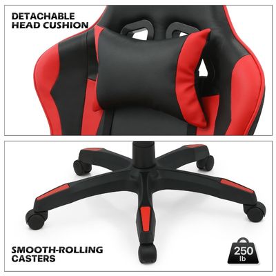 Silla de juegos de computadora de tela ergonómica ALINUNU con reposacabezas y lumbar ajustable